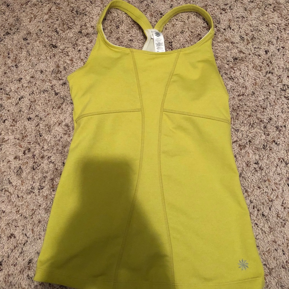 Athleta Yellow Workout Tank with built in bra